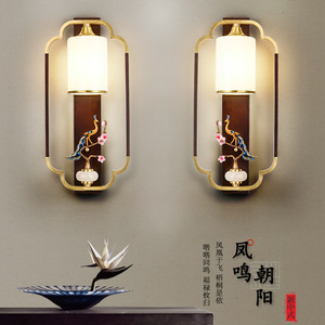 Chinese Style <b>Wall</b> Lamp Glass Shade Led <b>Light</b> Source E27 Bulb Base 220V <b>Switch</b> Control For Living Room Bedroom Decor - Product Image 3