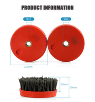Brosses filetées M14 4 en 100mm Perceuse Outils rotatifs Élimination de la rouille Brosse de polissage abrasive Nettoyage Polissage Brosse d'antiquité