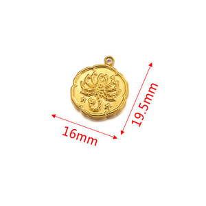 Bestone liontin bandul baja tahan karat emas 18K, liontin pembuat liontin baja tahan karat warna emas 12 tanda bintang - Product Image 6