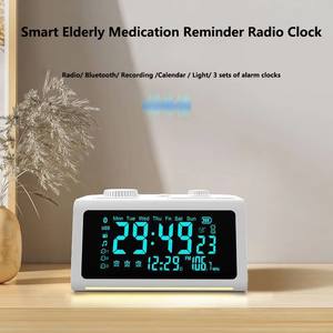 Radio Reloj Despertador para Personas Mayores con Grabación, Recordatorio <span class=keywords><strong>de</strong></span> Medicamentos, Bluetooth, Ajuste <span class=keywords><strong>de</strong></span> Color Personalizado, OEM/ODM, Oficina/Sala <span class=keywords><strong>de</strong></span> Estar - Product Image 2