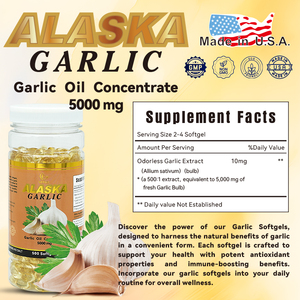 DUOZI Aceite de Ajo Concentrado de Alaska 5000 mg 500 Cápsulas Blandas Extracto de Ajo Sin Olor Apoyo Inmunológico - Product Image 3