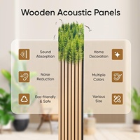 Panel acústico de listones de madera MDF Akupanel de chapa de 3 lados con respaldo de fieltro negro para decoración elegante de pared y techo y reducción de ruido