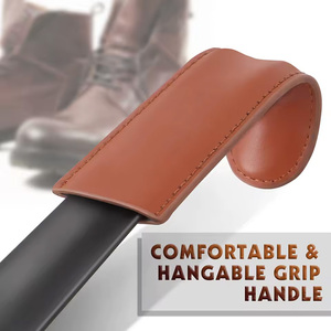 Corne à chaussures à long manche en métal poignée ergonomique seniors hommes femmes bord lisse corne de botte Durable chaussure cuillère aide - Product Image 6