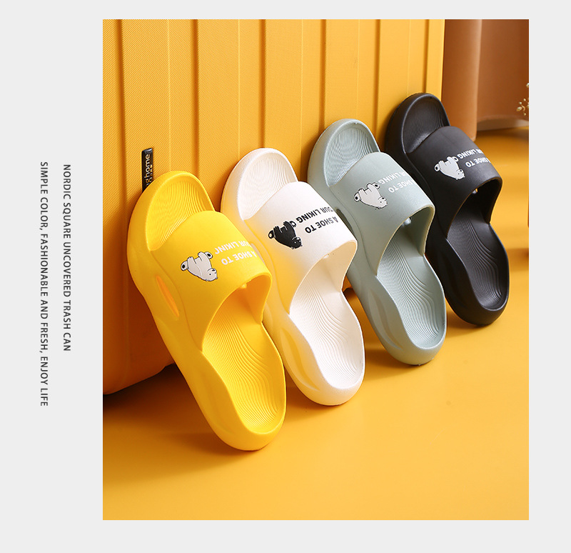Bear Couple's Sandals Men and Women Shoes Breathable EVA Non-slip Soft Home Slides Slippers