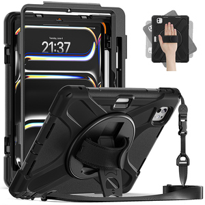 <span class=keywords><strong>Custodia</strong></span> resistente in silicone resistente con cavalletto a rotazione 360 per <span class=keywords><strong>iPad</strong></span> <span class=keywords><strong>Pro</strong></span> <span class=keywords><strong>11</strong></span> 2024 M4 A2836 A2024 tracolla - Product Image 1