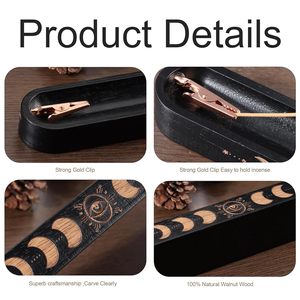 Mini quemador de incienso de madera hecho a mano elegante, receptor de cenizas y soporte de alta calidad, paquete de regalo de incienso para decoración del hogar de larga duración - Product Image 4