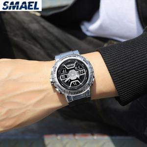 Montres-bracelets analogiques-digitales de sport pour hommes SMAEL 8067, luxe, mode, dorées, étanches, OEM - Product Image 2