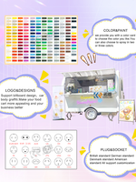 Vente en gros de chariot à jus personnalisé remorque mobile de nourriture de crème glacée thé café magasin d'alimentation secouer la glace chariot de nourriture remorque mobile de bar