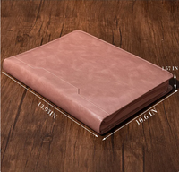 Porte-documents en cuir pour femme avec poche pour documents, classeur à 3 anneaux, fermeture éclair, personnalisable