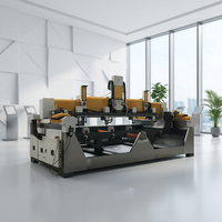 JK-0510s-4 Router CNC de 4 cabezales y 5.5kW con control PLC, máquina de grabado de piedra con motor de engranajes, alta rigidez, corte máximo de 3200mm