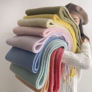 Mùa thu mùa đông mới Fluffy rắn màu Mohair khăn của phụ nữ dày khăn choàng tất cả các trận đấu ấm khăn Polyester - Product Image 1