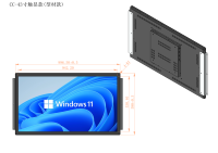 Moniteur tactile capacitif industriel et commercial double usage 32/43 pouces, écran LCD, rapport d'aspect 16:9, interfaces USB/sériales, couleur noire, OEM