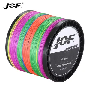 JOF 1000M 8 Strands 20-100LB PE Braided Fishing Wire Multifilament Super Strong Fishing Line Multicolor for Predatory Fish