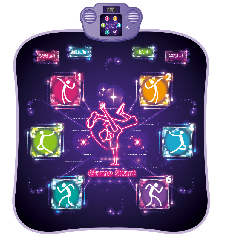 แผ่นเต้นบลูทูธแบบมีไฟ 6 ปุ่มรุ่นใหม่