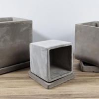 En stock, best-seller : Ensemble de pots à fleurs en ciment de haute qualité, forme carrée