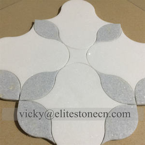 Fleur <span class=keywords><strong>de</strong></span> marguerite élégante en verre doré poli avec Thassos marbre blanc cuisine dosseret salle <span class=keywords><strong>de</strong></span> bain mur marbre pierre mosaïque carrelage - Product Image 6