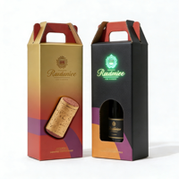 Boîtes d'expédition de bouteilles de vin portables haut de gamme, étanches et personnalisées, en carton ondulé, pour emballage cadeau, usage en supermarché, vente en gros