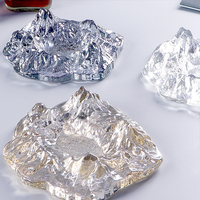 Aeofa gris ambre clair galvanoplastie givré neige montagne modélisation verre cendrier ménage lumière luxe