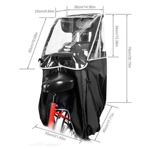 Copertura antipioggia per bicicletta per sedile posteriore per bambini copertura antipioggia per seggiolino bici con finestra trasparente - Product Image 6