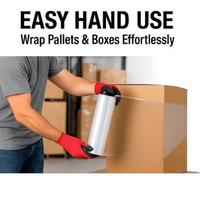 <span class=keywords><strong>Film</strong></span> étirable PE souple de qualité professionnelle, largeur 50 cm, pour machine d'emballage de palettes, emballage manuel, emballage industriel, rouleau - Product Image 4