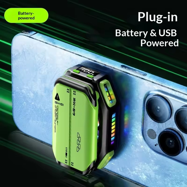 Portable Semiconductor ABS Cooler Mobile Phone Radiator with Battery for IOS Android Universal Gaming Cooling Fan for Gaming