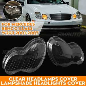 2PCS Cache-phare transparent pour Mercedes Benz Classe C W203 2001-2007, Coque de phare, Lentilles, Accessoires auto - Product Image 1
