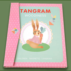 HOYE CRAFT sussidi didattici educativi Puzzle colorato intellettuale Puzzle magnetico rosa in legno - Product Image 6