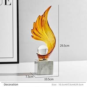 Scultura Creativa a Forma di <span class=keywords><strong>Ala</strong></span> in Resina, Ornamento <span class=keywords><strong>con</strong></span> Sfera di Cristallo, Decorazione da Scrivania, Personalizzabile, Regalo per Casa e Ufficio, Direttamente dalla Fabbrica - Product Image 6