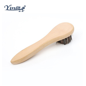 Brosse à chaussures en crin de cheval Yinste, manche en bois massif, poils doux pour le polissage et le nettoyage - Product Image 2