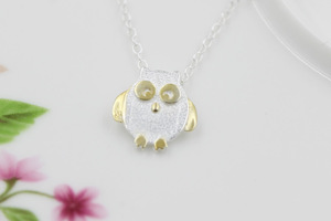 Femmes Mode Argent Hibou Pendentif Collier Déclaration <span class=keywords><strong>Bijoux</strong></span> avec Chaîne À Maillons pour Mariages et Fiançailles Usine En Gros - Product Image 4