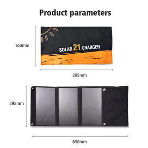21w फोल्डेबल सनपावर सोलर पैनल चार्जर वाटरप्रूफ के साथ <span class=keywords><strong>2</strong></span> यूएसबी पोर्ट आउटडोर किट - Product Image 2