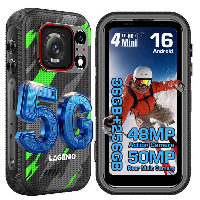 LAGENIO Eagle Pro 5G 4 Inch Mini Rugged Phone 36GB 256GB 48MP Action Camera Android 16 Wholesale Factory Direct Bulk