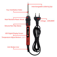 Kit de fer à souder 80W avec prise US, température réglable, ensemble d'outils de réparation par soudage