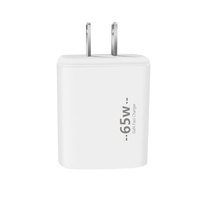 Pengisi Daya Cepat GaN 65W 3-Port (2 Type-C 1 USB) PD3.0 Pengisi Daya Dinding Pengisian Cepat untuk Pengisi Daya Ponsel Laptop Ipad