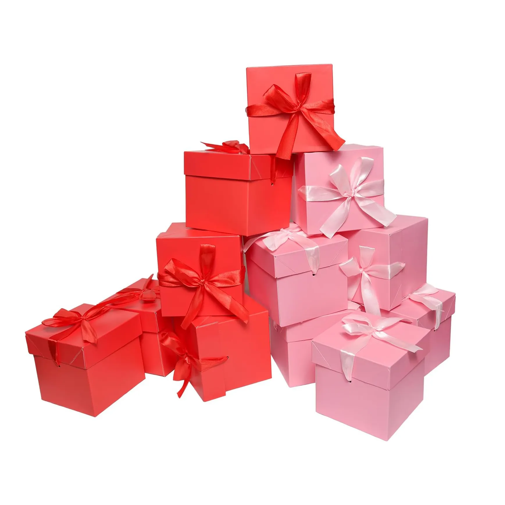 Brincos de aniversário, feriado, Natal, aniversário de casamento, joia vermelha e rosa, joia com tampa, caixa de presente pequena para negócios