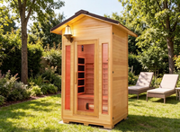 Sauna extérieur infrarouge lointain pour 2 personnes, en bois massif, pour usage en jardin