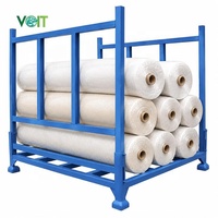 Étagère de stockage logistique en acier robuste avec revêtement en poudre pour ranger les rouleaux de moquette