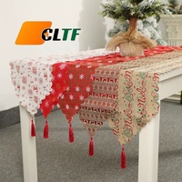 Nouvelles décorations de Noël, nappes imprimées en lin, chemins de table, accessoires de décoration de table