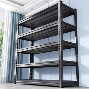 Fabricación Estante de <span class=keywords><strong>metal</strong></span> de utilidad sin pernos de 5 niveles Estantes de acero ajustables Estante de almacenamiento de almacén - Product Image 2