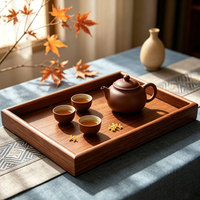 Assiette de service rectangulaire en bois MDF Plateaux de stockage des aliments pour le dîner sur le canapé et l'utilisation du comptoir de cuisine