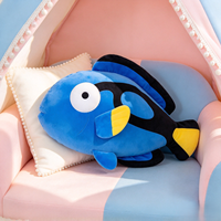 Peluche personnalisée de poisson-tang bleu, jouet en peluche amusant et mignon d'animal marin, pendentif porte-clés pour les passionnés de pêche