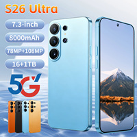 Téléphones mobiles S26 Ultra 5G, grand écran 7,3 pouces, smartphone Android 15, 16 Go + 1 To de stockage, batterie longue durée 8000 mAh