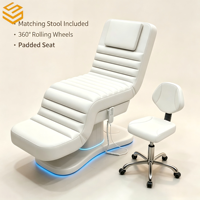 Table de massage électrique LED commerciale avec tabouret pour salon de beauté, club de spa de luxe, équipement de mobilier