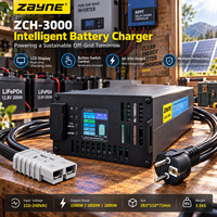 Chargeur de batterie LCD couleur 10-93V 2-30A 1500W 1800W 2000W avec refroidissement efficace et boîtier métallique pour batteries lithium et plomb-acide