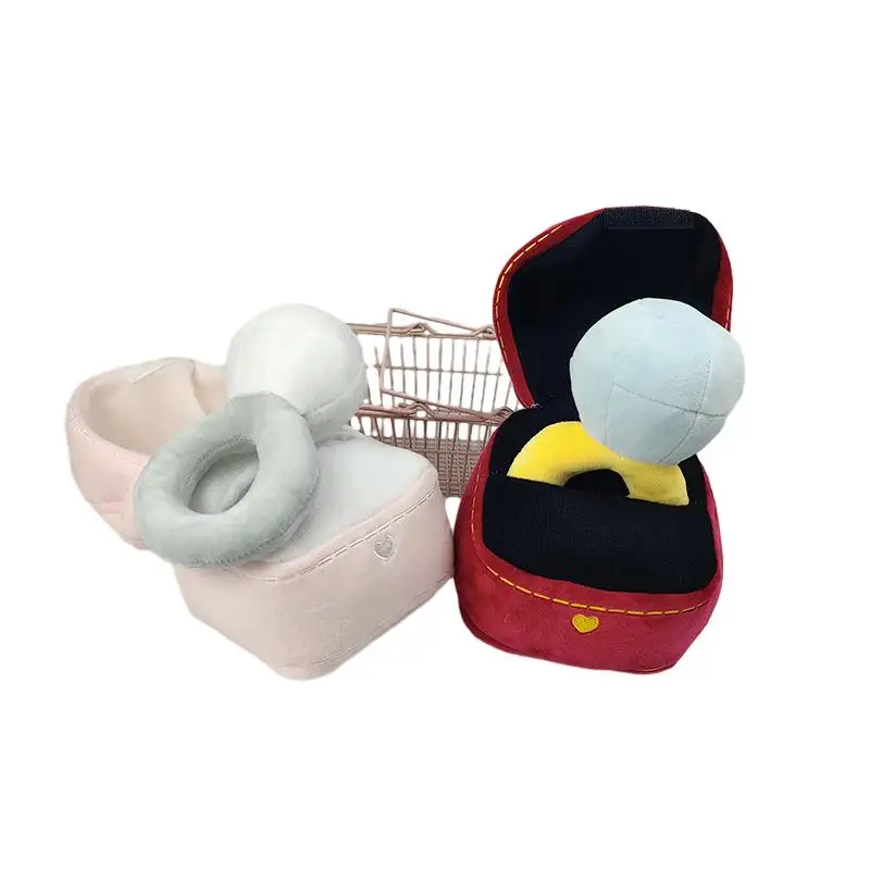 Allogogo Factory Dog Plush Animal Stuffed Dog Toys Pet Accessories Jewelry Diamond Ring Box Plush Dog Pet Toys