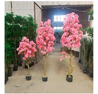 BF Künstlicher Kirschblütenbaum Bonsai Künstliche Pflanze für Landschaftsgestaltung Freistehend für Innenräume Hochzeiten Heim Einkaufszentren Dekoration