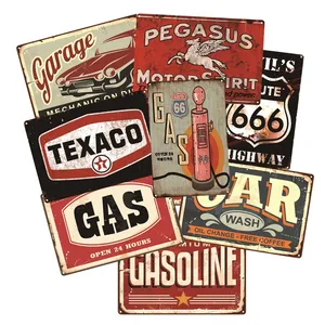 Decorative Metal Sign High Quality Printed Logo Vintage Retro Metal Plaque Antique Old Poster Tin Decorative Signs For Bar