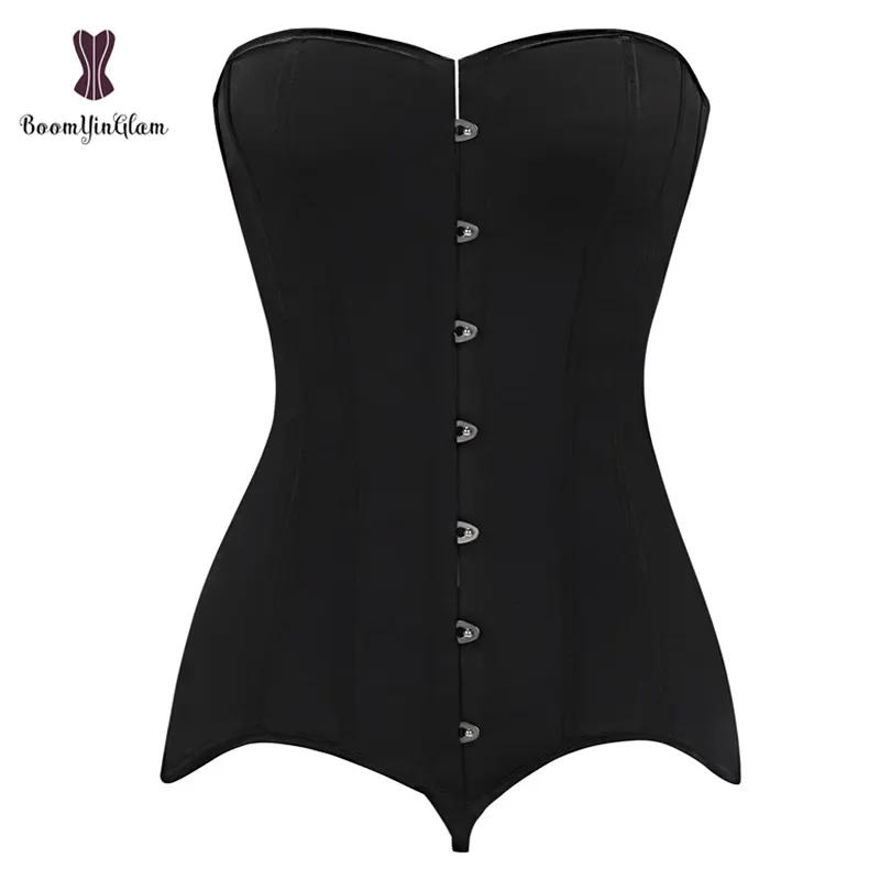 Completa Bodyshaper Mujer Formazione Della Vita Del Corsetto di Overbust Top Gotica Più Bustier Delle Donne del Raso Dello Shaper Del Corpo