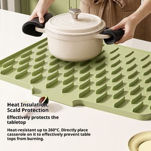 Modern Design Non-Toxic Rectangle Silicone Drain Plate <b>for</b> <b>Kitchen</b> Fruit Vegetable Bowl Dish Filter Drying <b>Mat</b> Household - Product Image 2