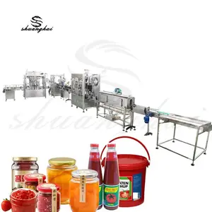 ماكينة تعبئة السوائل الأوتوماتيكية بالكامل من المصنع ، خط ماكينة تعبئة وختم وملء الصلصة والطماطم والعسل